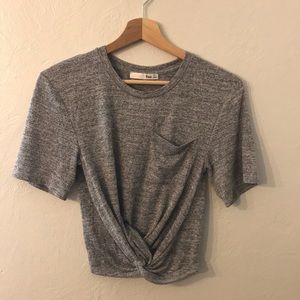 Aritzia Gray Cropped Tee
